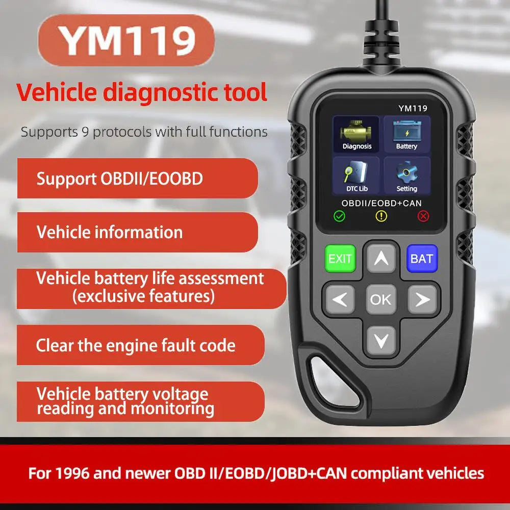 Automotive OBD2 Scanner Engine Analyzer for Car Check Engine Fault Diagnostic Tool 1 Year Warranty