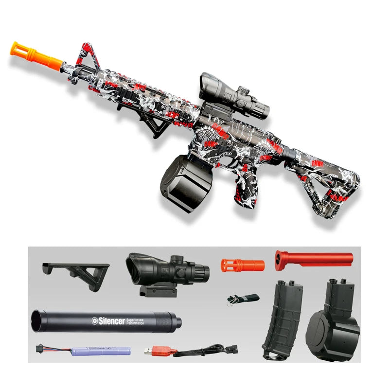 M416 Gun Toy Outdoor Electric Blaster Shooting Sport Gel Bullet Shoot Summer Water Ball Toys For Interactive Parent Child Game