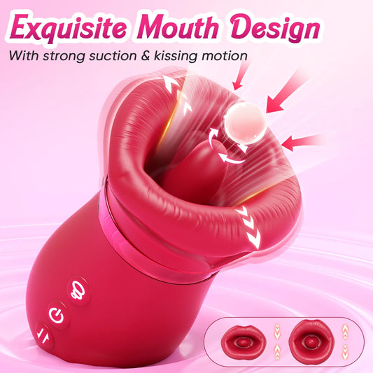 10 Tongue Licking Sucking Vibrator for Women Mouth Sex Toy Clit Sucker Oral Nipple Licking Vibrators Female Adult Sex Toys 18+