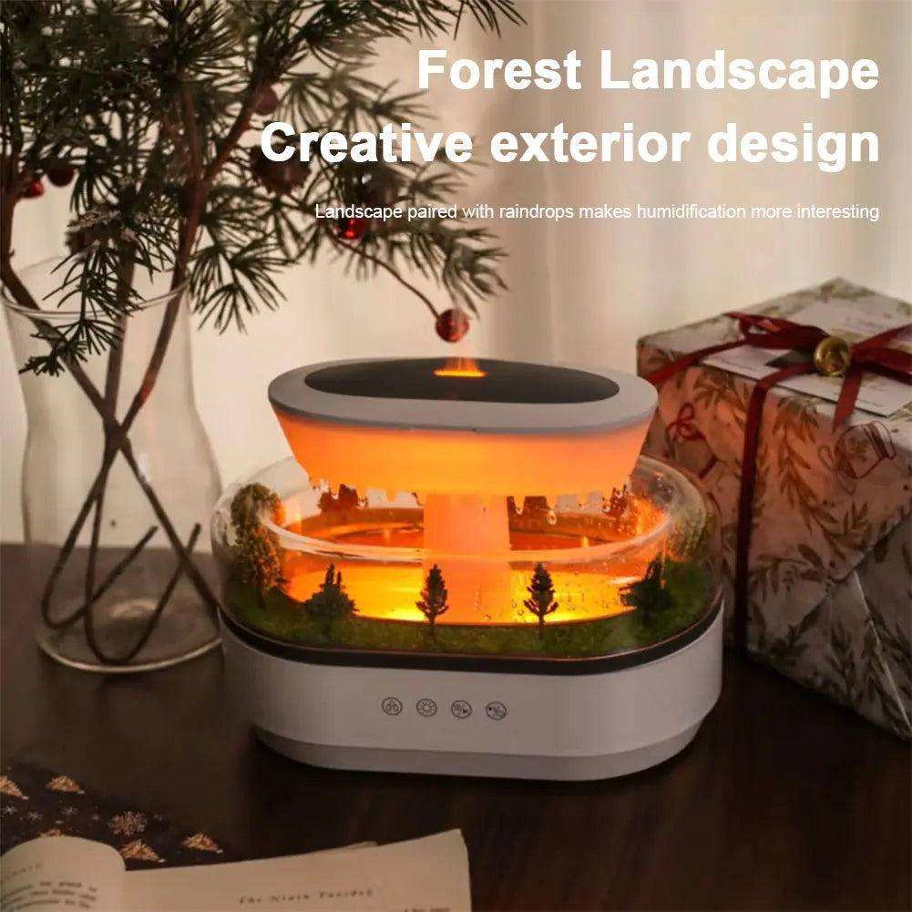 Rain Cloud Aroma Diffuser Small Air Humidifiers Water Drip Micro Landscape Essential Oils Ultrasonic Diffuser with 6 Night Light