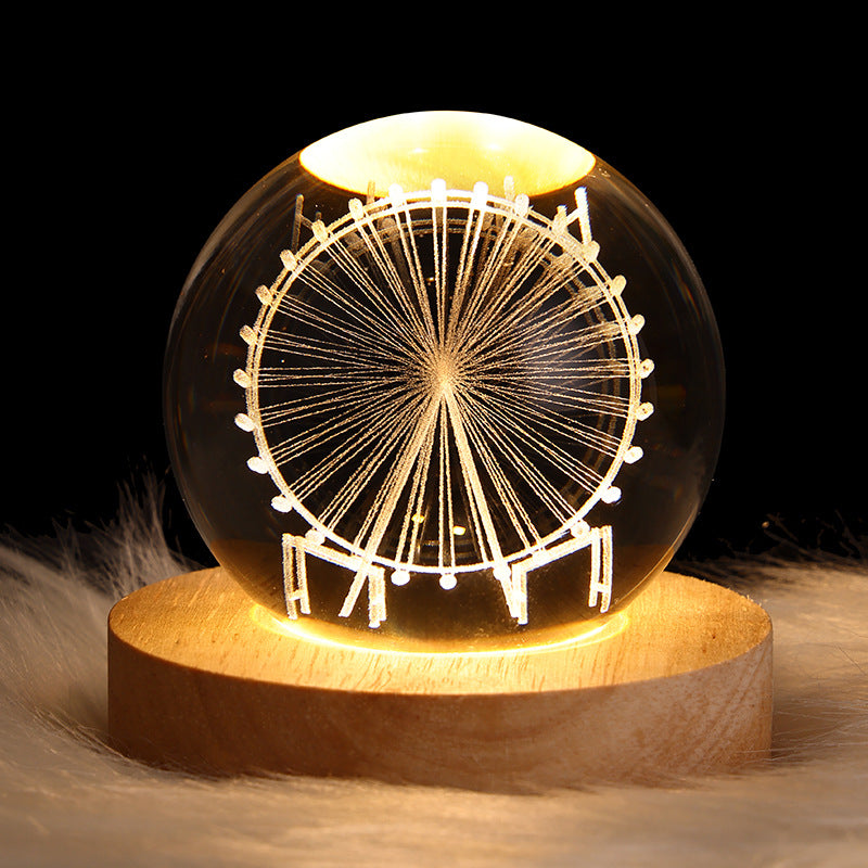 3D LED Night Light Galaxy Crystal Ball Table Lamp - Varixo