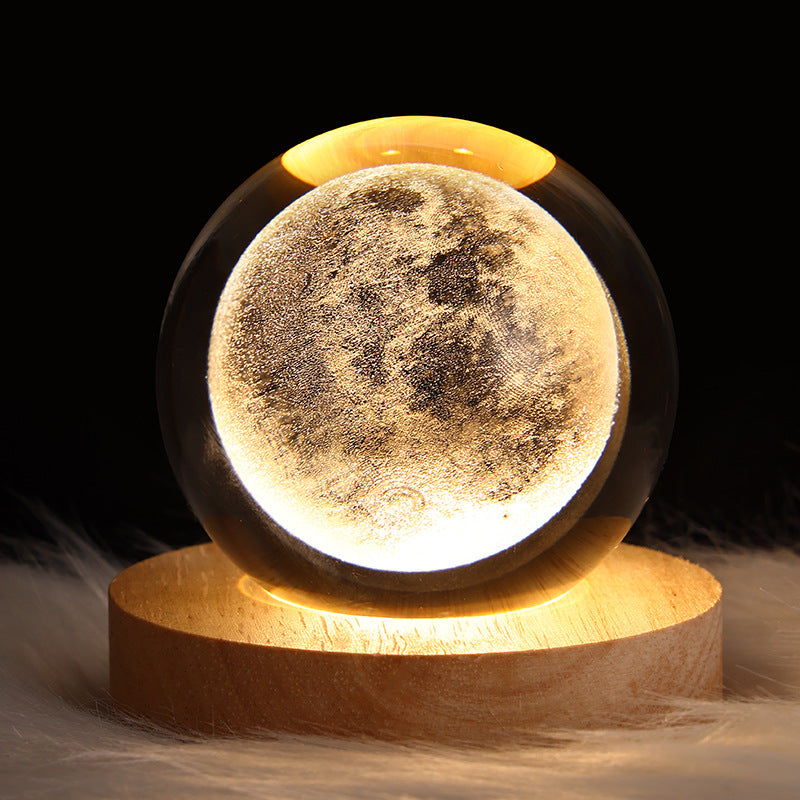 3D LED Night Light Galaxy Crystal Ball Table Lamp - Varixo