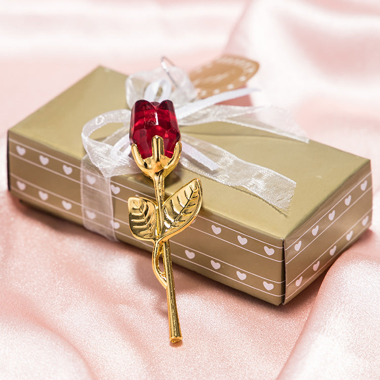 New Valentine's Day Metal Crystal Rose Decorations - Varixo