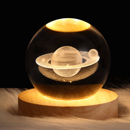 3D LED Night Light Galaxy Crystal Ball Table Lamp - Varixo
