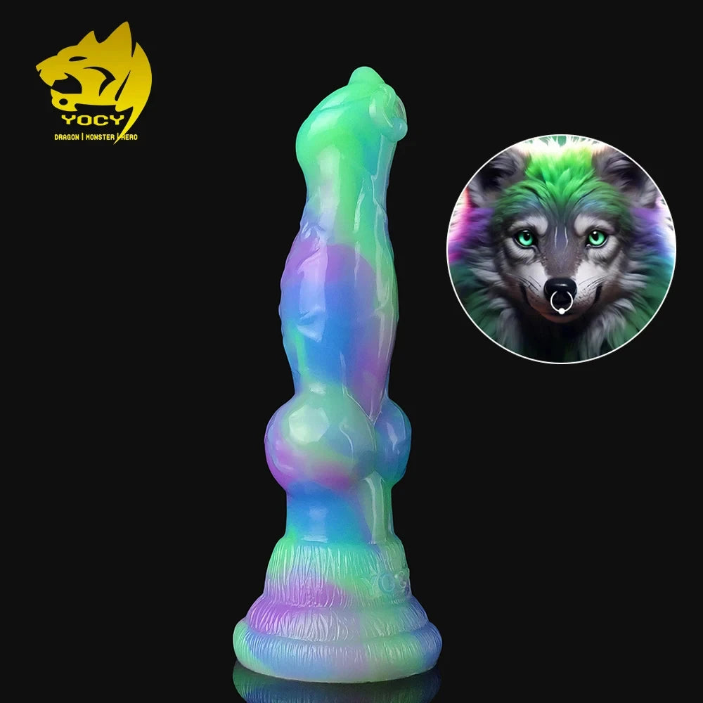 YOCY 7.08 Inch Fantasy Wolf Dog Dildo Silicone Monster Anal Plug Toys With Suction Cup for Beginner G-Spot for Women Men
