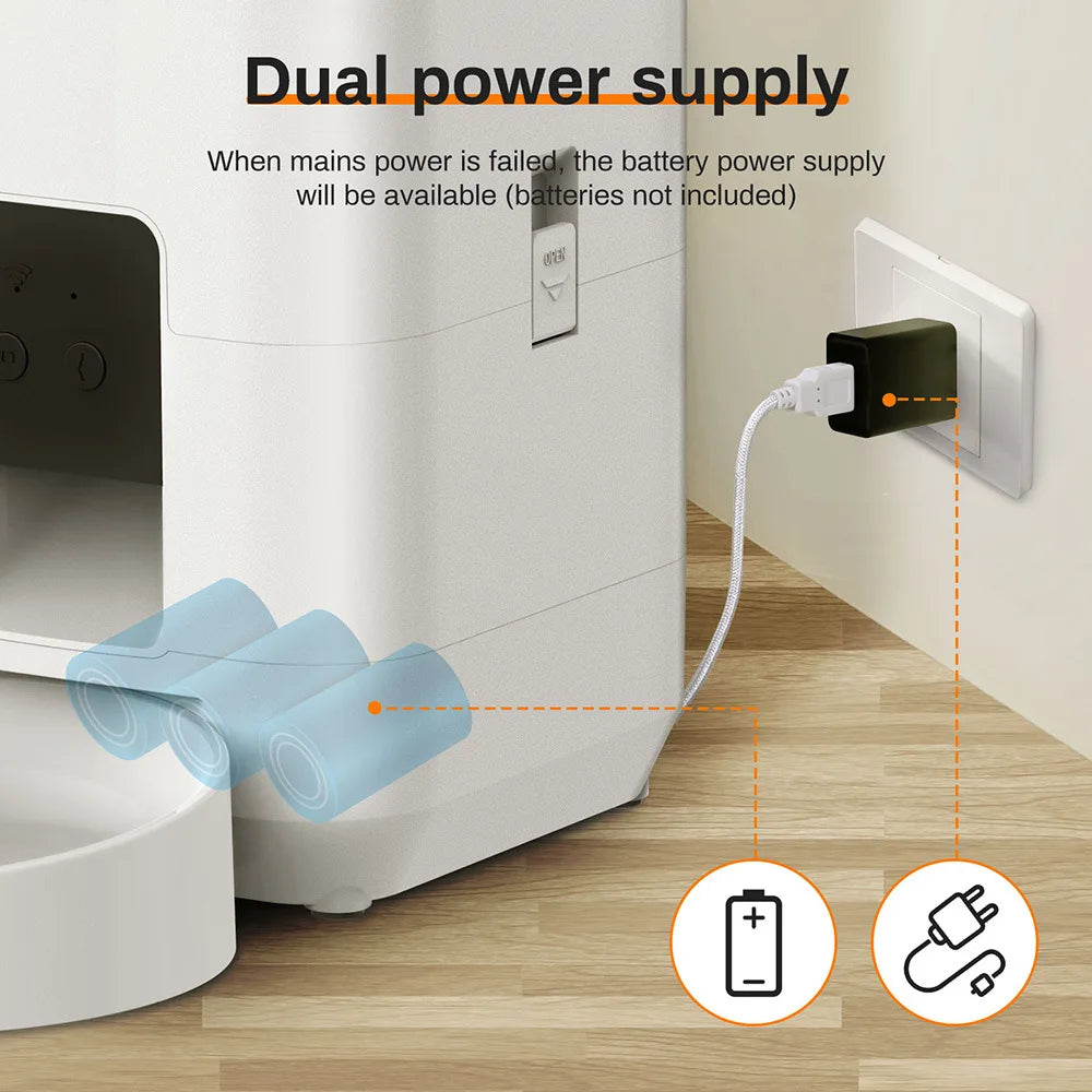 2L Automatic Cat Feeder with Camera Video with Night Vision 2.4G WiFi Automatic Pet Feeder Smart Dog Feeder Cat Food Dispenser
