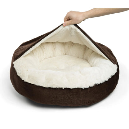 Cozy Cuddler Luxury Orthopedic Dog and Cat Bed Oxford Fabric Hooded Blanket Warm Washable Water Dirt Resistant Cave Pet Beds