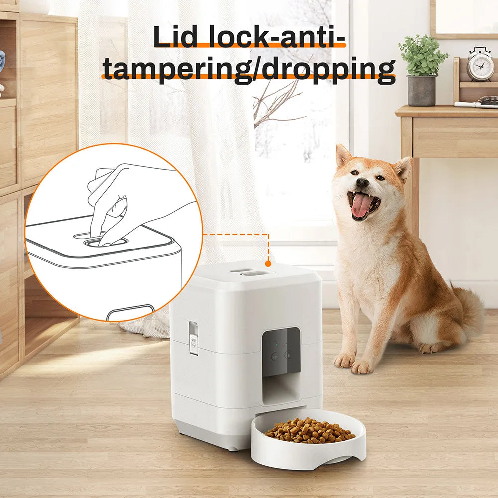 2L Automatic Cat Feeder with Camera Video with Night Vision 2.4G WiFi Automatic Pet Feeder Smart Dog Feeder Cat Food Dispenser