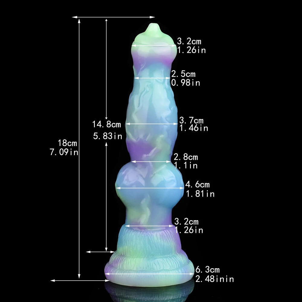 YOCY 7.08 Inch Fantasy Wolf Dog Dildo Silicone Monster Anal Plug Toys With Suction Cup for Beginner G-Spot for Women Men
