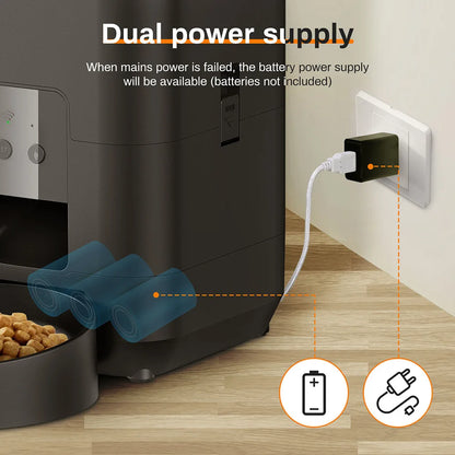 2L Automatic Cat Feeder with Camera Video with Night Vision 2.4G WiFi Automatic Pet Feeder Smart Dog Feeder Cat Food Dispenser