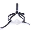 Adult Sexy Black Ball Horse Harness Type Large Silicone Mouth Ball Ball Gag Soft Glue Mouth Cup Supplies Factory Bdsm0190