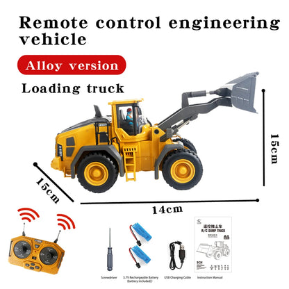 1:20 Alloy 2.4Ghz 11 Channels Rc Excavator Toy Remote Control Truck Toys Digger Sets With Music and Sounds RC Construction