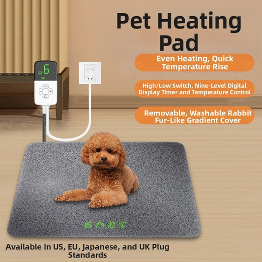 Pet Bed Warming Waterproof Cloth Electric Blanket for Dogs Cats Auto Overheat Protection Temperature-Controlled Heating Mat-All