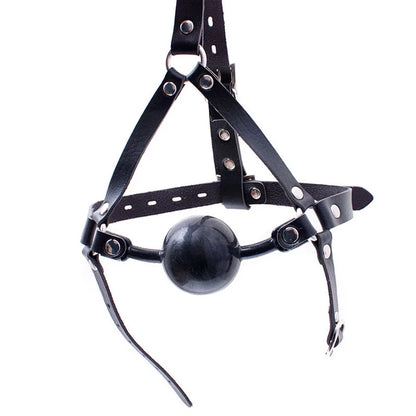 Adult Sexy Black Ball Horse Harness Type Large Silicone Mouth Ball Ball Gag Soft Glue Mouth Cup Supplies Factory Bdsm0190