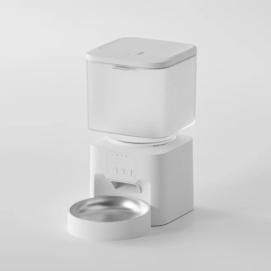 Automatic Pet Feeder for Cats and Dogs Fully Automatic Dual-bowl Food Dispenser with Remote Timing and Portion Control Feeding