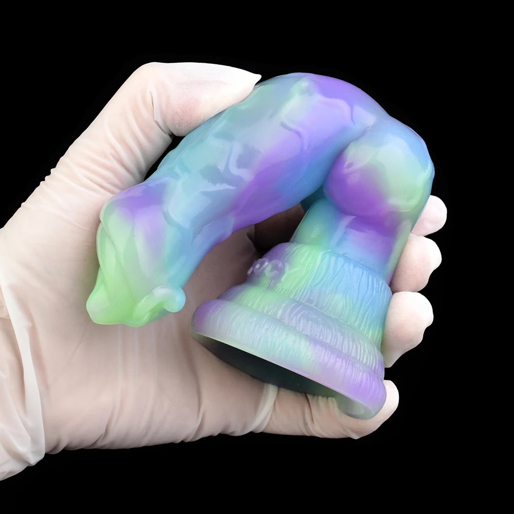 YOCY 7.08 Inch Fantasy Wolf Dog Dildo Silicone Monster Anal Plug Toys With Suction Cup for Beginner G-Spot for Women Men