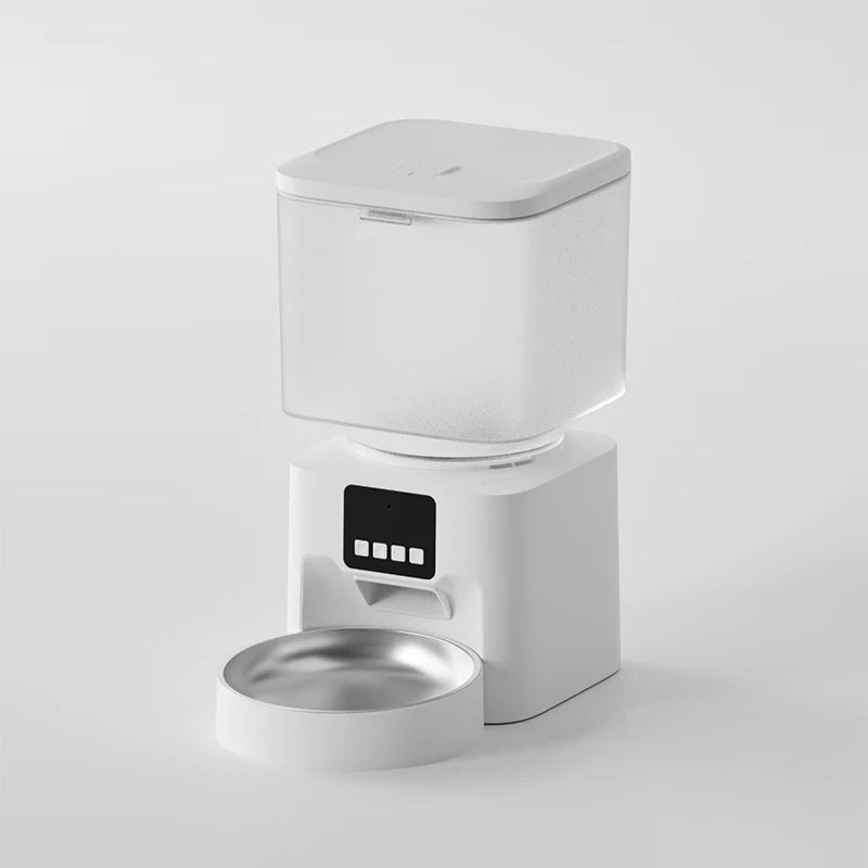 Automatic Pet Feeder for Cats and Dogs Fully Automatic Dual-bowl Food Dispenser with Remote Timing and Portion Control Feeding