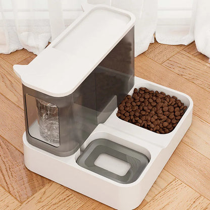 Automatic Pet Feeder and Water Dispenser With Flowing Bowl 2025 Hot Selling Dog Cat Food Water Bowl Wholesale Bulk Order