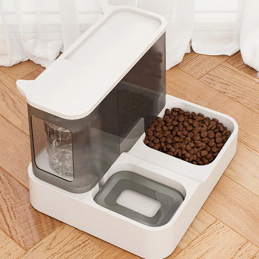 Automatic Pet Feeder and Water Dispenser With Flowing Bowl 2025 Hot Selling Dog Cat Food Water Bowl Wholesale Bulk Order