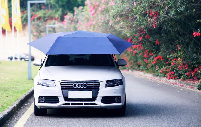 4.2M Semi-automatic Car Roof Sunshade SUV Senda Portable Folding Manual Car Umbrella Shade Car Accessories