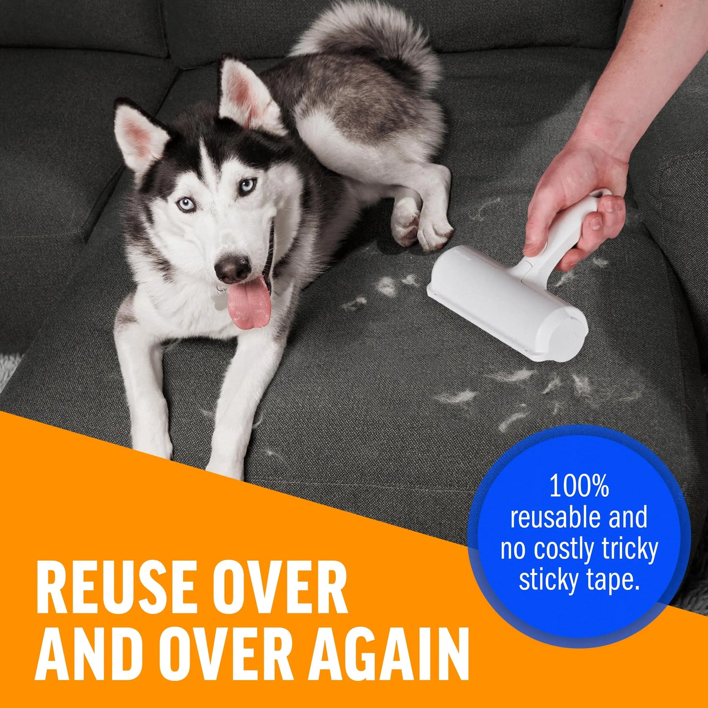 Pet Grooming Brush Easy to Clean Reusable Self-Cleaning Pet Hair Remover Lint Roller