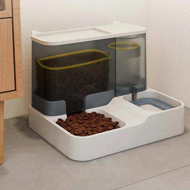 Automatic Pet Feeder and Water Dispenser With Flowing Bowl 2025 Hot Selling Dog Cat Food Water Bowl Wholesale Bulk Order