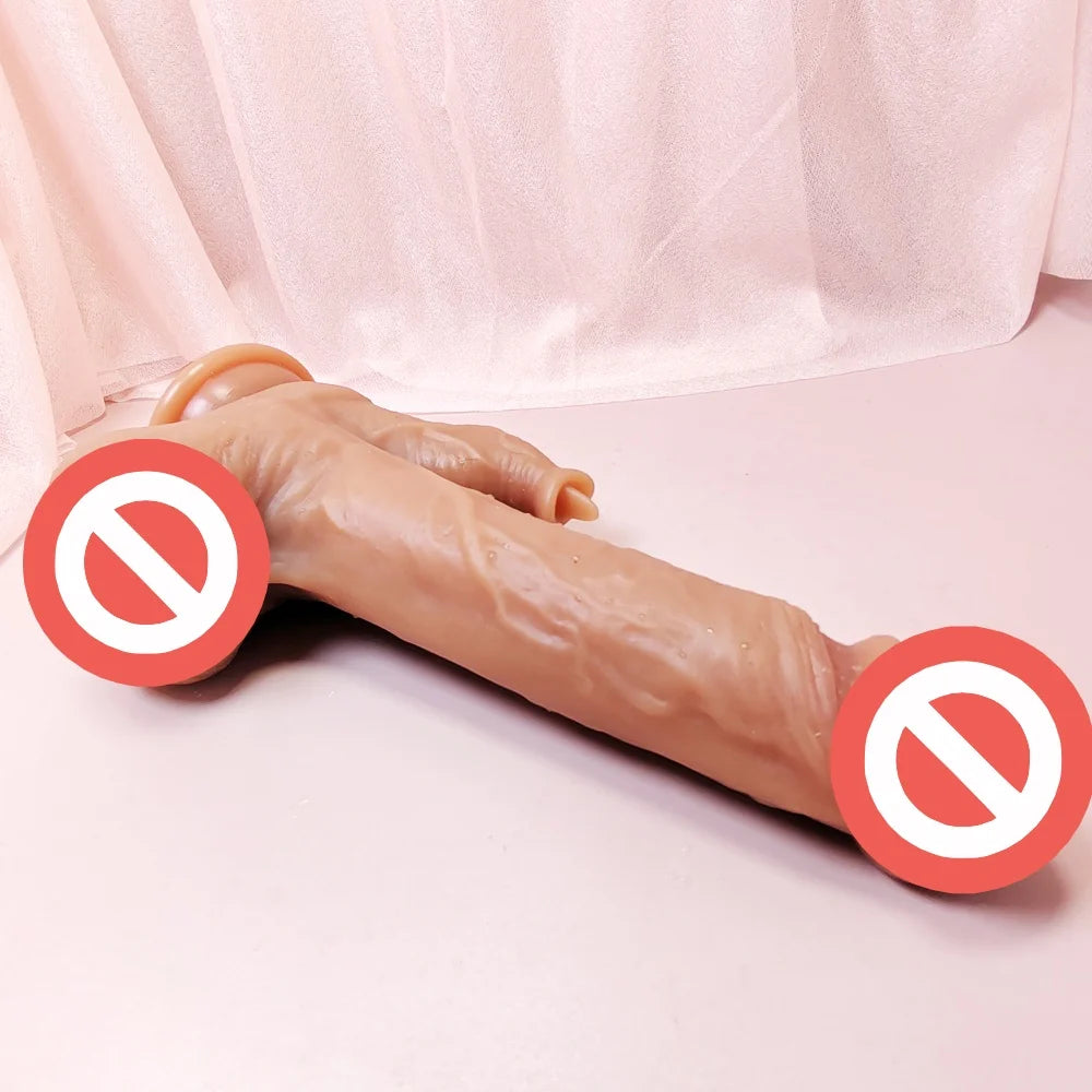 6'' Wireless Telescoping Dual-Vibration Wobbling Heated Electric Realistic Soft Waterproof Dildo Liquid Silicone Body-Safe Adult