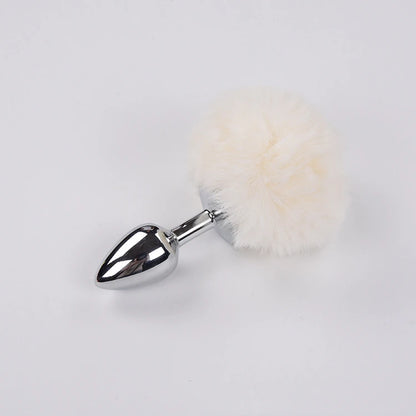 HM Clear Out Sale L Size 9*4cm Plug Rabbit Fox Tail Anal Plug Metal Womens Tail Anal Butt Plugs Ass Toy for Men Women