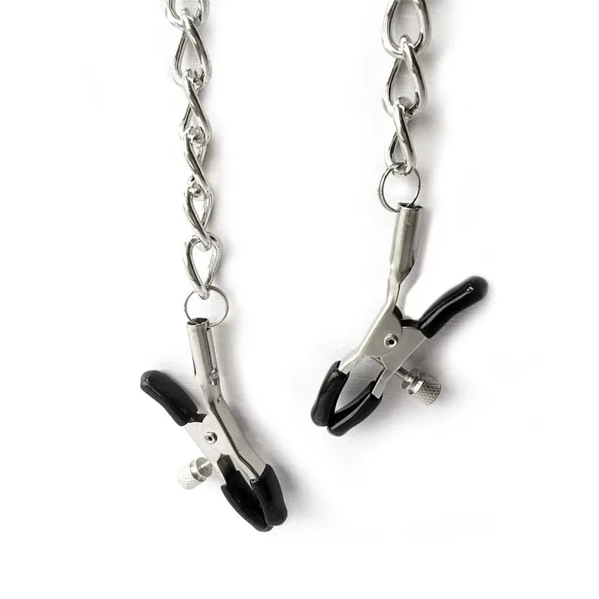 OEM BDSM Couple Toys Bulk Order - Adjustable Bondage Collar for Women, Metal Nipple Clamps Set with Lock Chain
