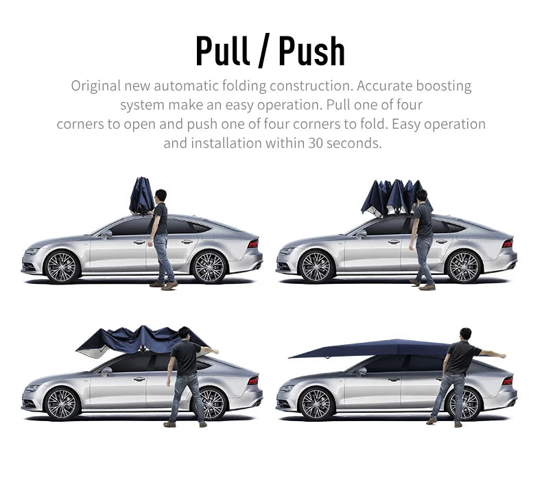 4.2M Semi-automatic Car Roof Sunshade SUV Senda Portable Folding Manual Car Umbrella Shade Car Accessories