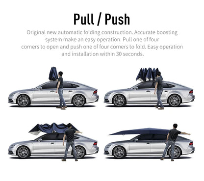 4.2M Semi-automatic Car Roof Sunshade SUV Senda Portable Folding Manual Car Umbrella Shade Car Accessories