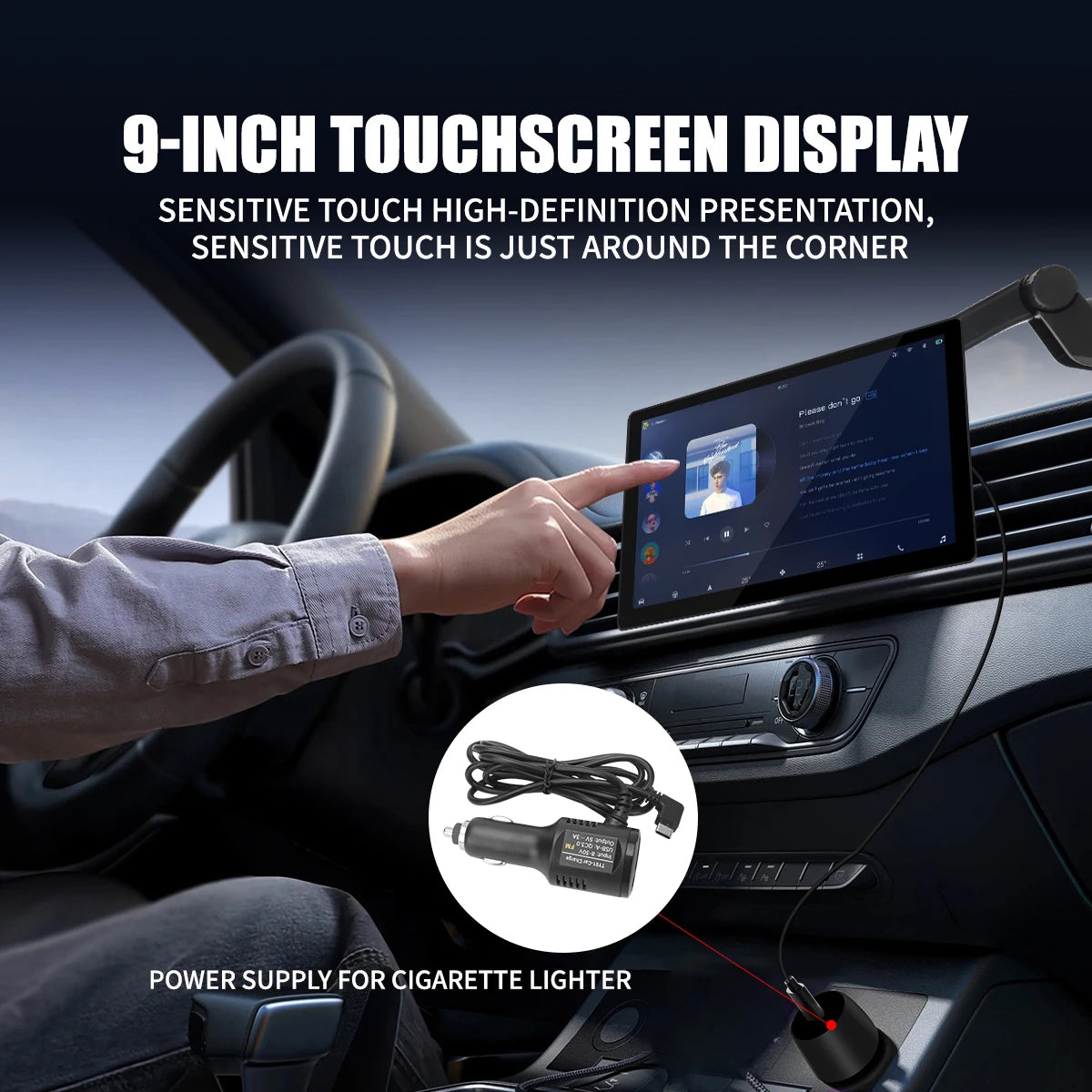 9 Inch High Quality Universal Carplay Screen Car Player Phone Wireless Link Dashboard Portable Carplay Screen Pantalla Carplay