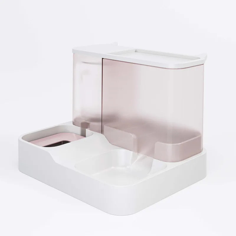 Automatic Pet Feeder and Water Dispenser With Flowing Bowl 2025 Hot Selling Dog Cat Food Water Bowl Wholesale Bulk Order