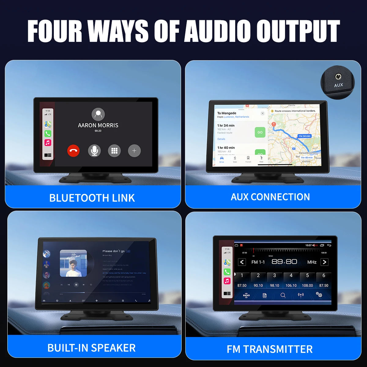 9 Inch High Quality Universal Carplay Screen Car Player Phone Wireless Link Dashboard Portable Carplay Screen Pantalla Carplay