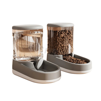 Automatic Pet Feeder and Water Dispenser for Cats and Dogs Gravity Dual Bowl Pet Feeding Station, Non-Electric Self-Watering Set