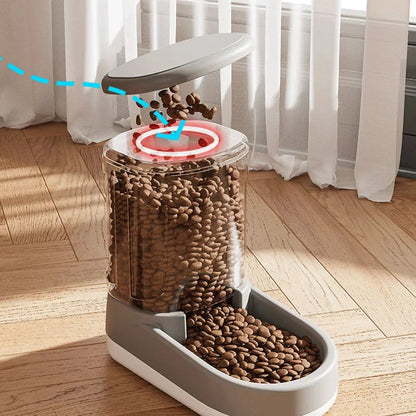 Automatic Pet Feeder and Water Dispenser for Cats and Dogs Gravity Dual Bowl Pet Feeding Station, Non-Electric Self-Watering Set