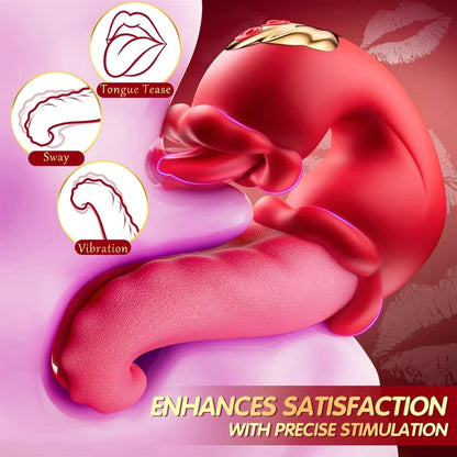 Licking Swing Tongue Vibrator Female Clitoral Stimulator Masturbation Tool Vibration Rose Thrusting Dildo Toys for Women 18+