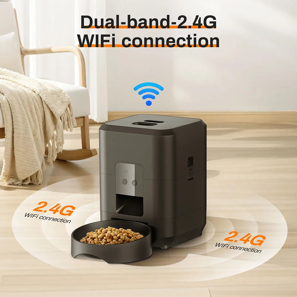 2L Automatic Cat Feeder with Camera Video with Night Vision 2.4G WiFi Automatic Pet Feeder Smart Dog Feeder Cat Food Dispenser