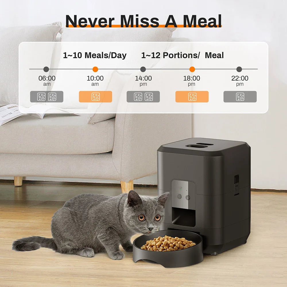 2L Automatic Cat Feeder with Camera Video with Night Vision 2.4G WiFi Automatic Pet Feeder Smart Dog Feeder Cat Food Dispenser