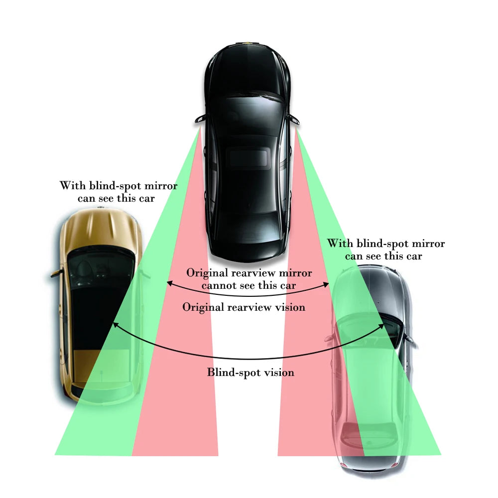 360 Degree Adjustable Wide Angle Car Side Rear Mirrors Blind Spot  for Cars Accessories Parking Auto Rear View Mirror Glass