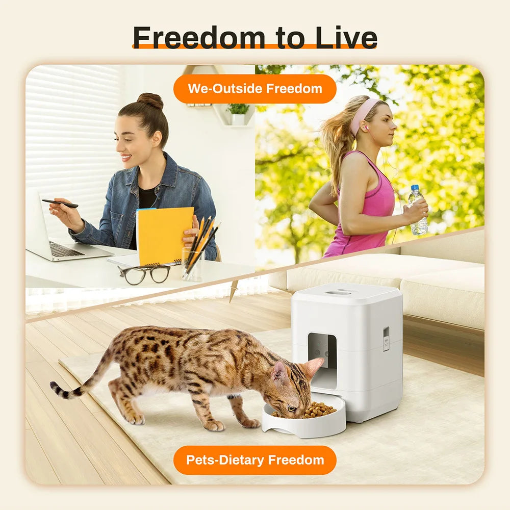 2L Automatic Cat Feeder with Camera Video with Night Vision 2.4G WiFi Automatic Pet Feeder Smart Dog Feeder Cat Food Dispenser