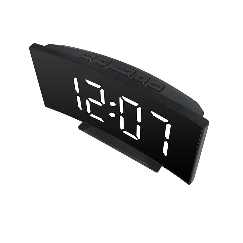 Electronic Alarm Clock Noiseless Design Digital LED Large Display Mirror Electronic Clock Digital Alarm Clock LED Mirror Clocks
