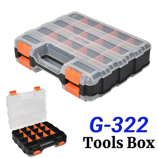 Double Side Tools Box Organizer Tool Storage Box Multifunctional Portable Tool Box Toolbox Container for Screws Nuts Small Parts