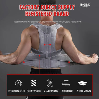 VBOSi Women Men Adjustable Sporty Back Brace Waist Support Posture Corrector