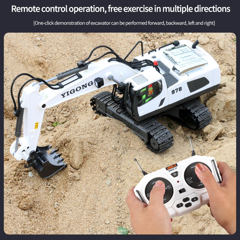 2.4G RC CARS RC Controlled Excavator Alloy Remote Control Vehicle Excavator Engineering Vehicle Dumper  Electric toys Gifts