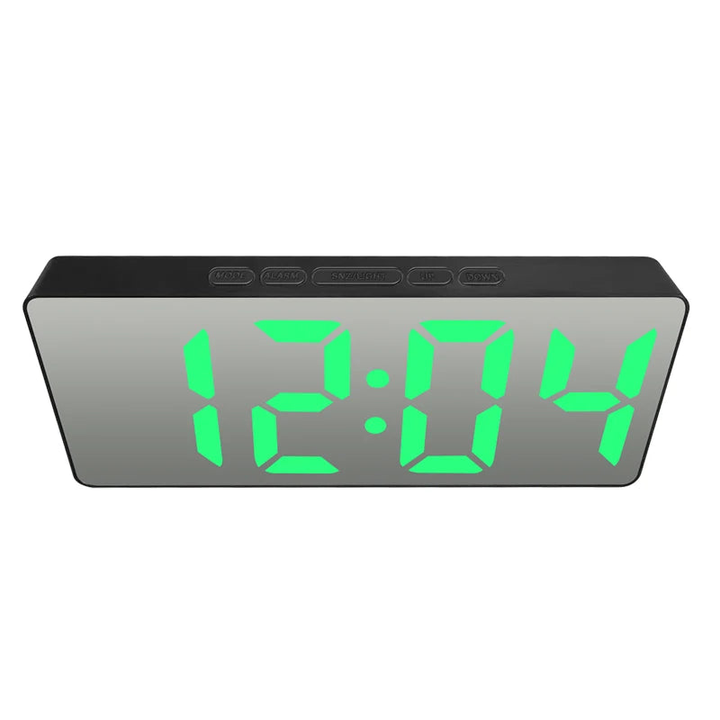 Electronic Alarm Clock Noiseless Design Digital LED Large Display Mirror Electronic Clock Digital Alarm Clock LED Mirror Clocks