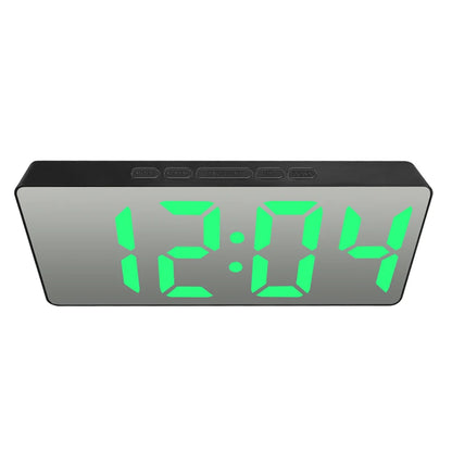 Electronic Alarm Clock Noiseless Design Digital LED Large Display Mirror Electronic Clock Digital Alarm Clock LED Mirror Clocks