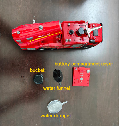 1:32 Scale Water Spray Fire Truck Model Ladder Trucks Toy Car Sound Light Pull Back Doors Opened Vehicle Collection Boys Gift