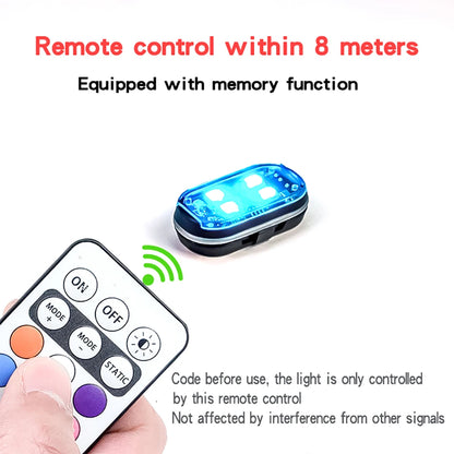 2/4pcs Wireless LED Strobe Lights Car Decor Atmosphere Light, 8 Colors Rechargeable Led Lights Anti-Collision LED Warning Light