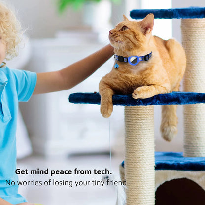 Anti-Lost Cat Collar for Airtag GPS Tracker Protective Case With Bell Reflective Cats Necklace Kitten Accesories Pet Products